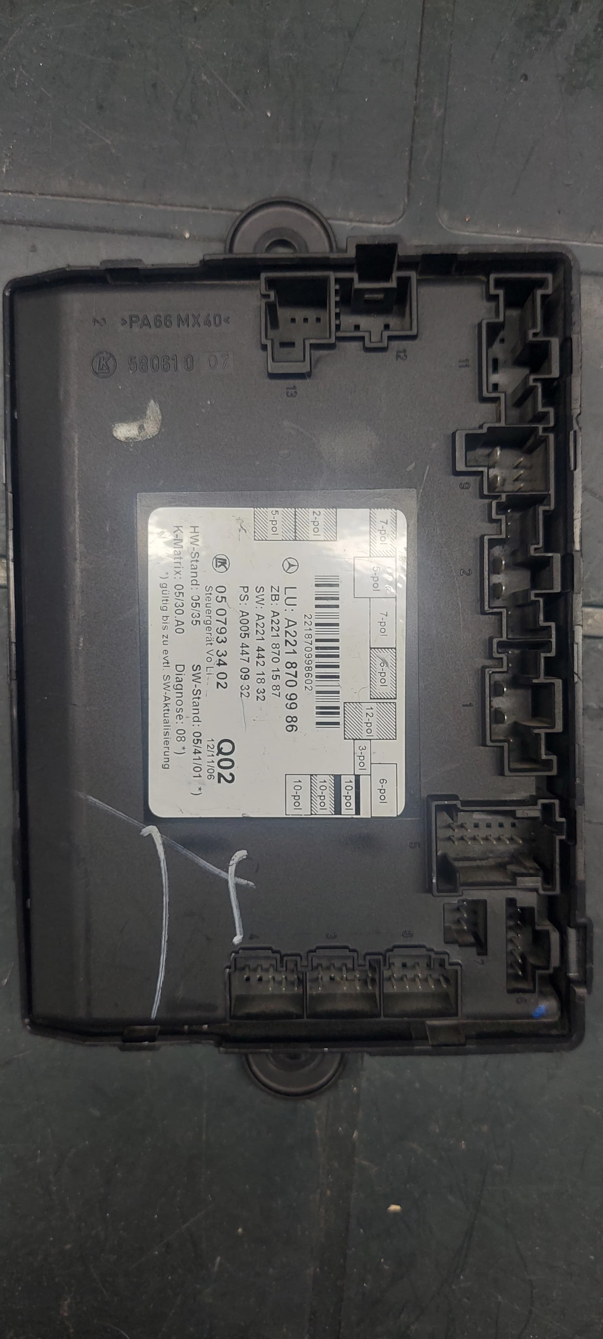 Mercedes W221 S-Klasse Konfor / Gövde Kontrol Modülü BCM Beyni A2218709986